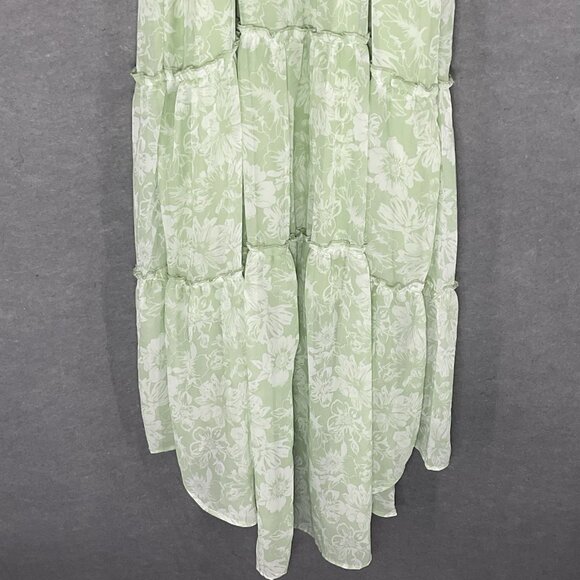 No Boundaries Dress Women 2XL Floral Mint Green Tiered Lined Flowy Fairy - Picture 8 of 15